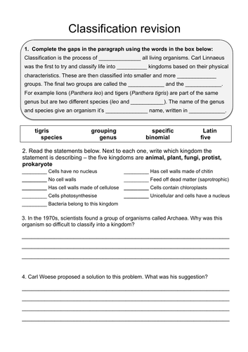 Edexcel Biology revision worksheets (T4 - Natural selection and genetic modification)