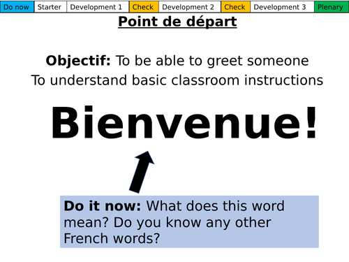 Greetings and classroom instructions