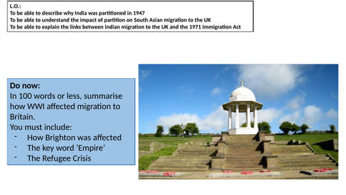 Indian + Pakistani migration to Britain