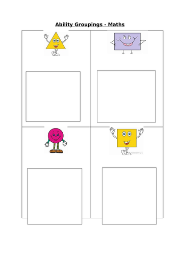 Maths ability groupings for differentiation template