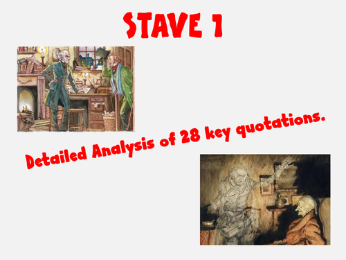 Stave 1 Key Quotations Analysis A Christmas Carol  Teaching Resources