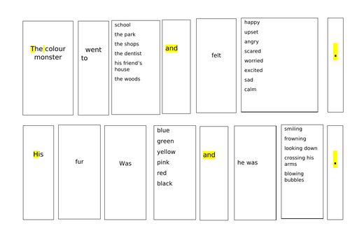 The Colour Monster Substitution Table