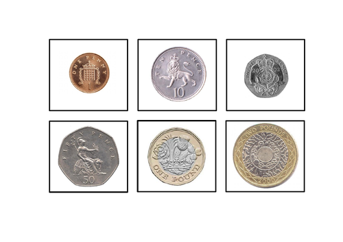 UK/British Money/Coins 1p 20p 50p £1 £2 - Matching Task/Autism/ASC/SEN/Maths