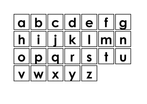 Individual lower case letter symbols