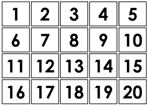 Individual numbers 1-20 symbols - Autism/ASC/SEN/Maths/Number