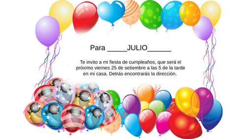 Invitación de cumpleaños