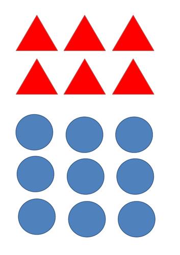 Red/blue triangles/circles for shape or colour sorting - ASC/SEN/Maths/Shape