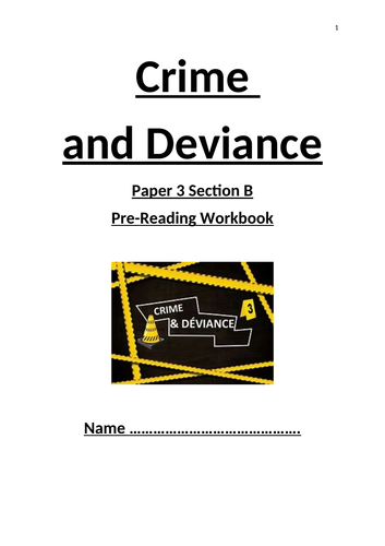 Crime & Deviance guided note taking book OCR sociology