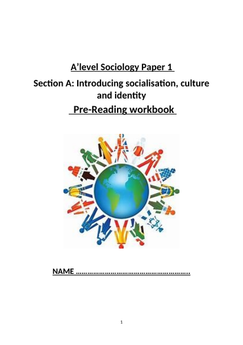 Socialisation, culture, identity guided note taking booklet OCR sociology