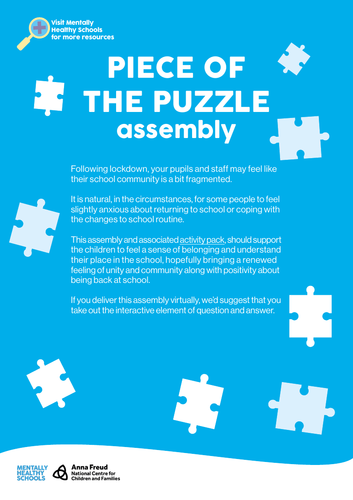 Piece of the Puzzle - Back to school assembly