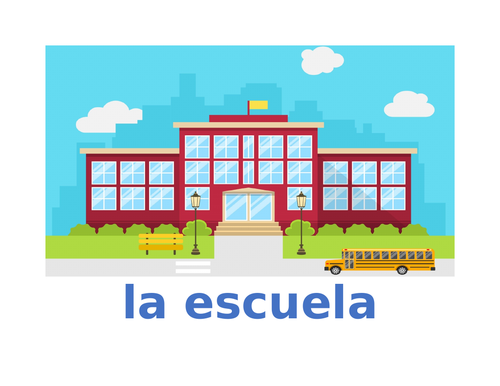 Escuela (School Places in Spanish) Posters