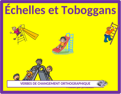 Spelling Change Verbs in French Slides and Ladders Game