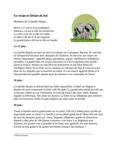 French Cognates Reading: Lecture avec des Cognates (100% in French)