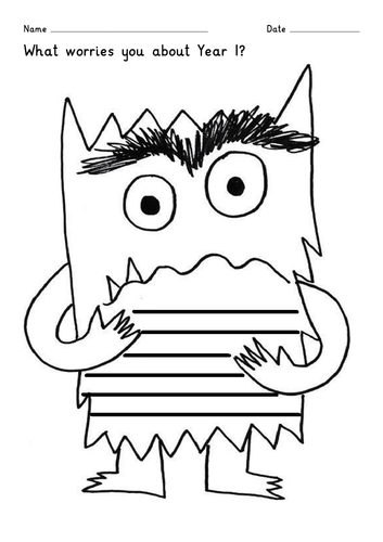 Transition Worry Monster - What worries you about Year 1? | Teaching ...