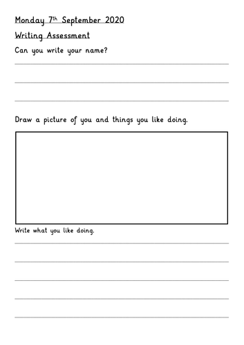 Year 1 Transition Writing Assessment