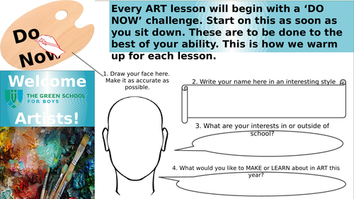 Intro to Art Baseline KS3 Rules & Routines