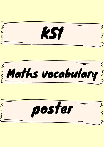 KS1 maths vocabulary alphabet