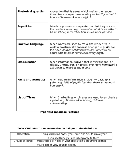 Creative / figurative language matching tasks