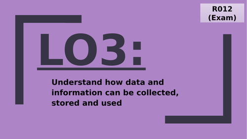 Cambridge Nationals I.T. LO3 Presentations