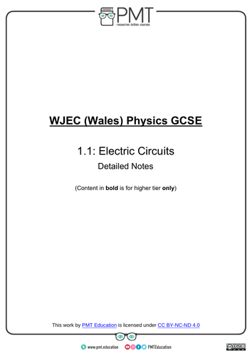 WJEC Wales GCSE Physics Notes