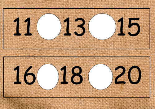Hessian number sequencing cards