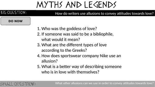 Myths and legends KS3