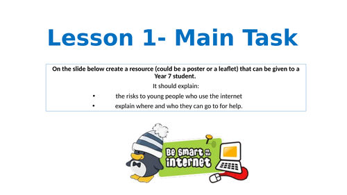 E-Safety lesson to upload onto Microsoft Teams