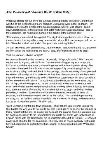 Fiction "Dracula's Guest" Bram Stoker CRR Comprehension Homework Home learning