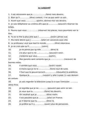 A Level French grammar: Le subjonctif (the subjunctive)
