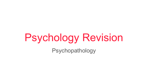 Psychopathology sheets