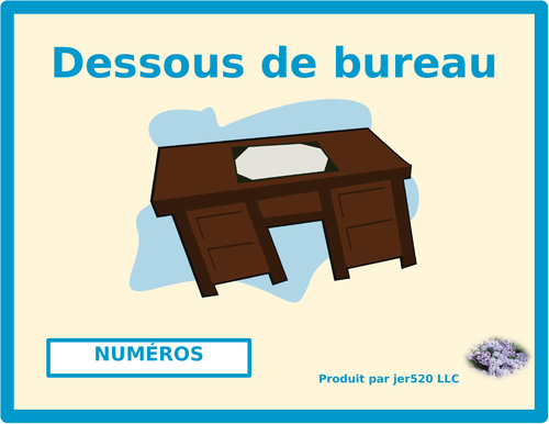 Numéros (Numbers in French) Desk Mat