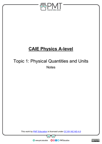 CAIE A-level Physics Detailed Notes (2022-2024 specification)