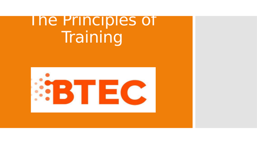 Lesson 4: The Principles of Training (BTEC First Sport Level 2, unit 1)