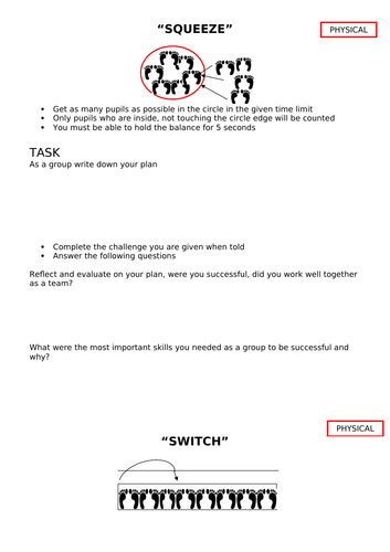 Sports leaders task cards