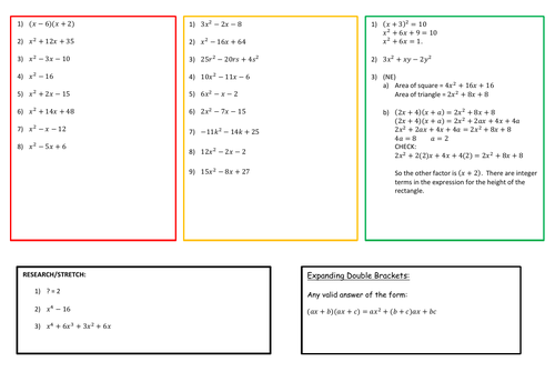 Expanding Double Brackets (1-9)