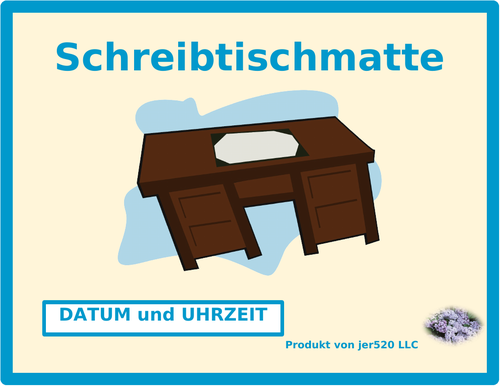 Uhrzeit und Datum (Time and Date in German) Desk Mat