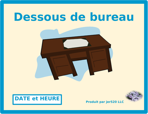 Heure et Date (Time and Date in French) Desk Mat
