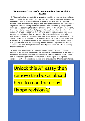 Cosmological Argument Essay A-Level Philosophy