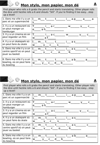 Pen Paper Dice | Teaching Resources