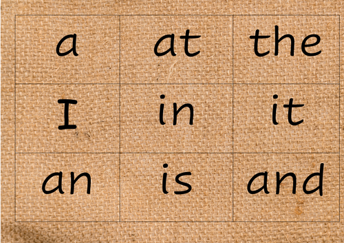 Hessian background tricky words