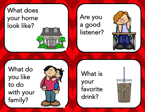 Conversation Starters Icebreaker 50 Task Cards English Present Tense Only Teaching Resources