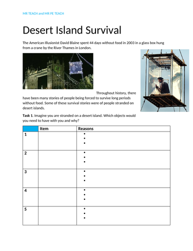 Desert Island Survival Lesson