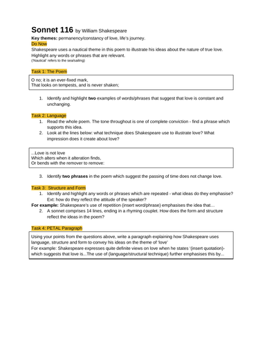 Edexcel IGCSE Literature Poetry Booklet