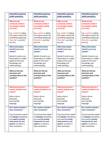 Structure Strip for extended response.