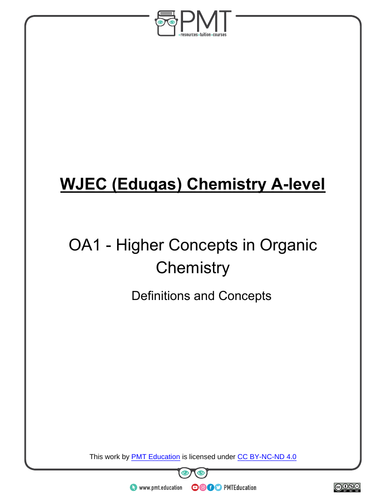WJEC Eduqas A-level Chemistry Definitions