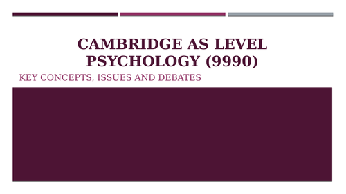 CAIE AS Key Concepts in Psychology