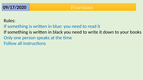 Entry level maths AQA ratio intro to fractions