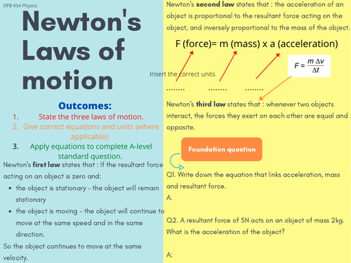 Newtons Laws Of Motion Teaching Resources 2261