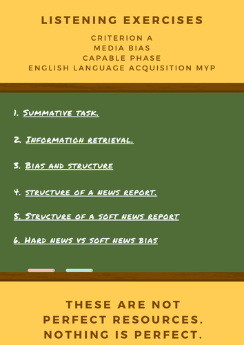 MYP - Language Acquisition - Criterion A (listening) - Media Bias