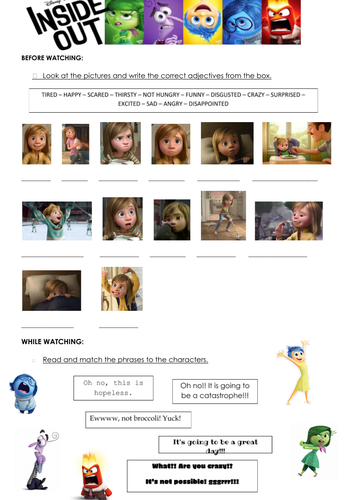 Inside Out (movie worksheet)